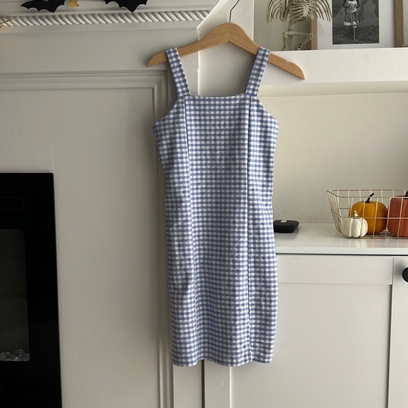 Other - Blue and white gingham pencil dress